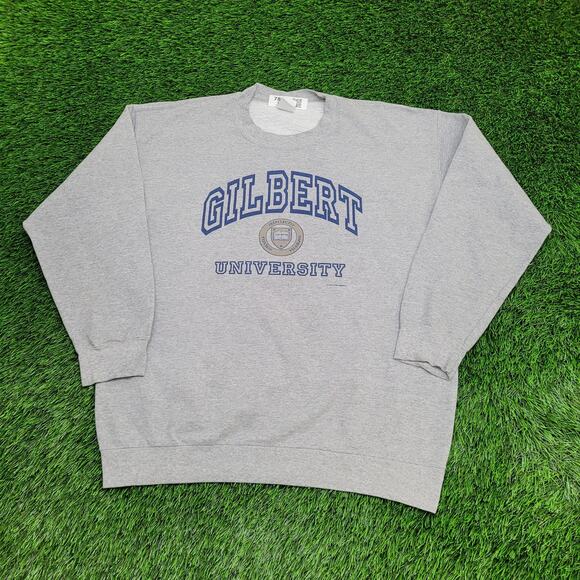 Vintage Y2K Gilbert University Baggy Sweatshirt Large 24x28 Oversized USA - Picture 1 of 10